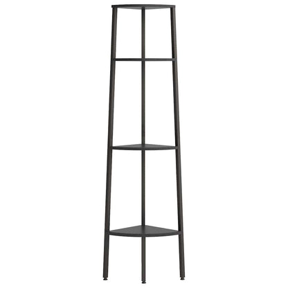 Scaffale Angolare a 4 Livelli Nero 45,5x31,5x150 cm