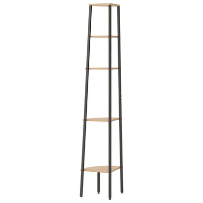 Scaffale Angolare 5 Livelli Marrone Chiaro Nero 45,5x31,5x180cm | homemem39