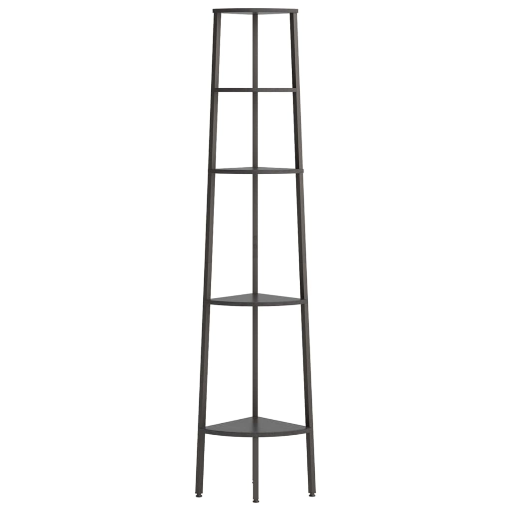 Scaffale Angolare a 5 Livelli Nero 45,5x31,5x180 cm | homemem39