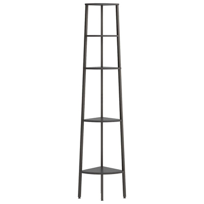 Scaffale Angolare a 5 Livelli Nero 45,5x31,5x180 cm | homemem39