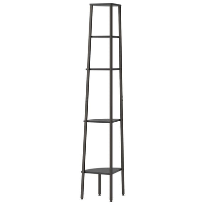 Scaffale Angolare a 5 Livelli Nero 45,5x31,5x180 cm | homemem39