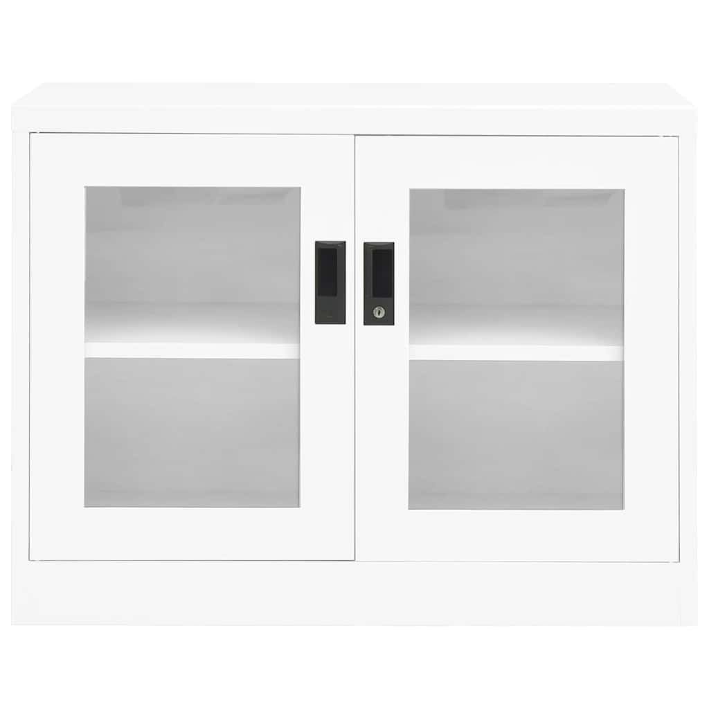 Armadio per Ufficio Bianco 90x40x70 cm in Acciaio | homemem39