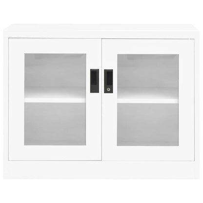 Armadio per Ufficio Bianco 90x40x70 cm in Acciaio | homemem39