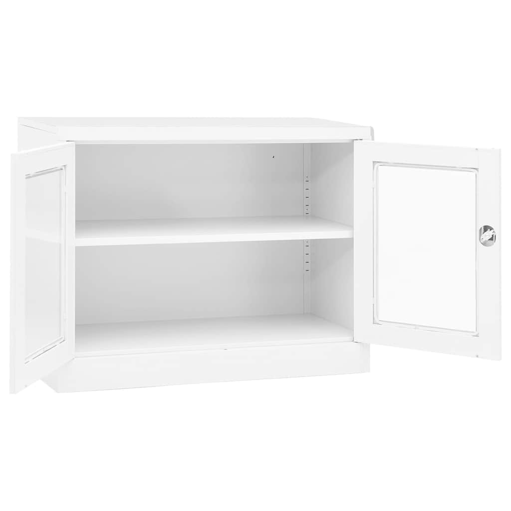 Armadio per Ufficio Bianco 90x40x70 cm in Acciaio | homemem39