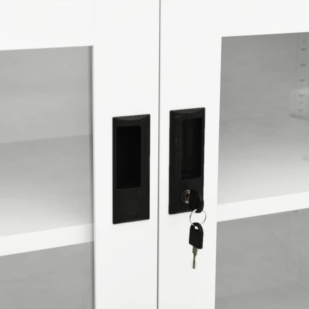 Armadio per Ufficio Bianco 90x40x70 cm in Acciaio | homemem39