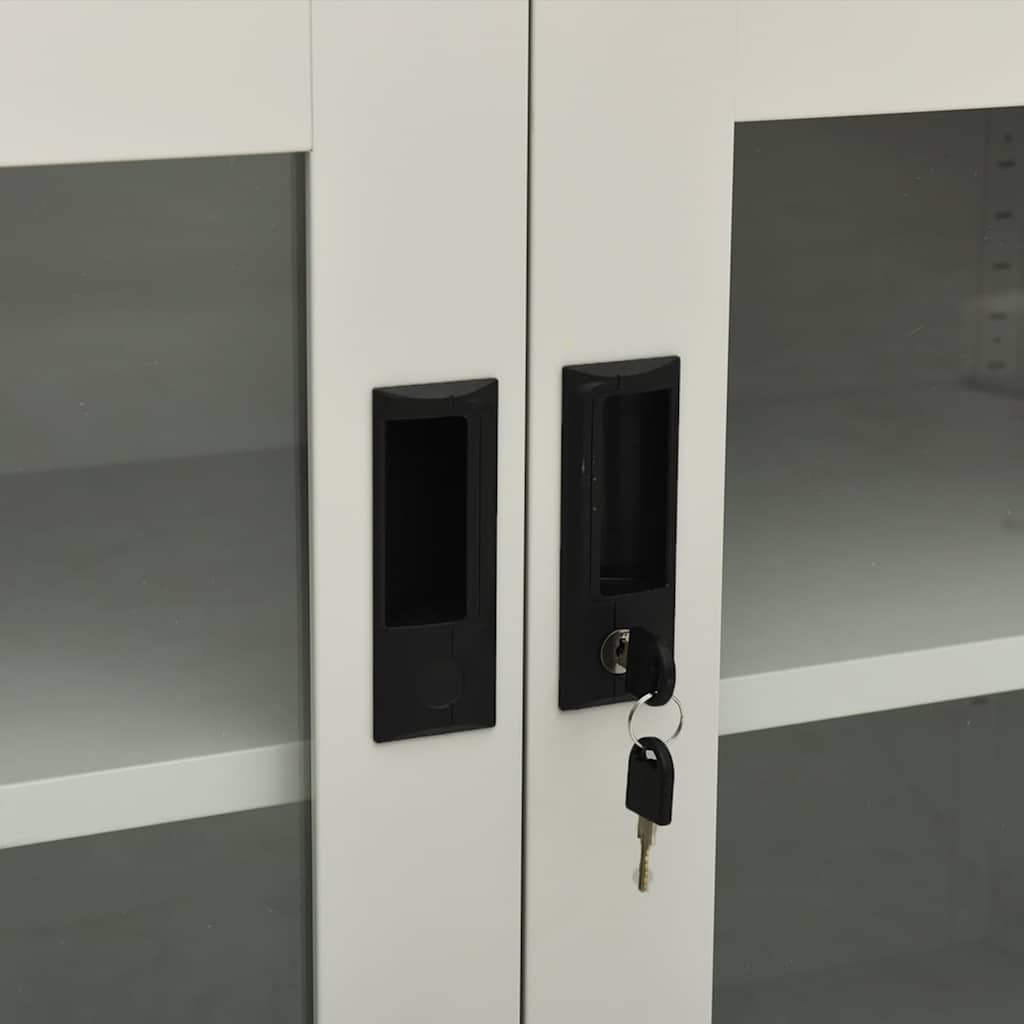 Armadio per Ufficio Grigio Chiaro 90x40x70 cm in Acciaio | homemem39