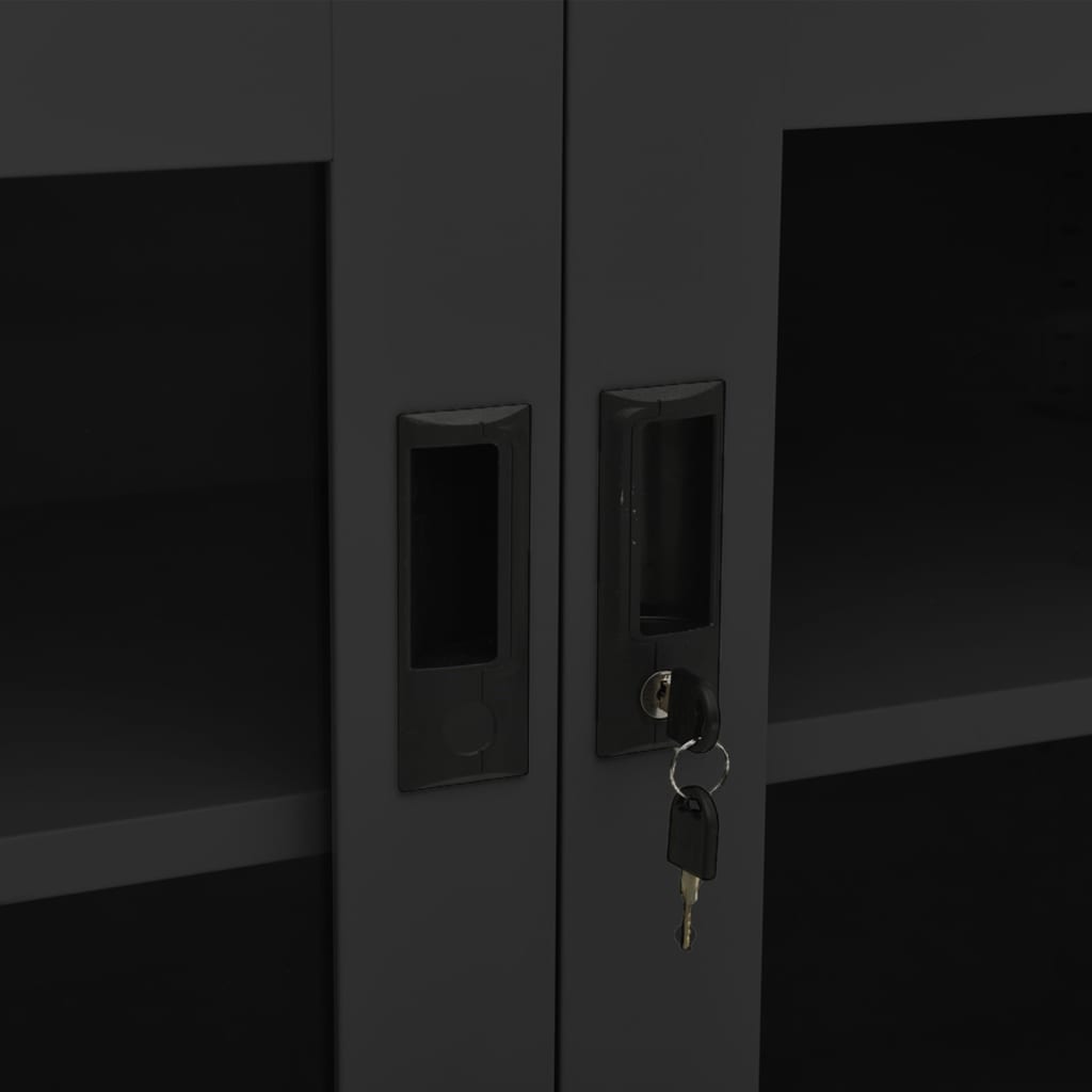 Armadio per Ufficio Antracite 90x40x70 cm in Acciaio | homemem39