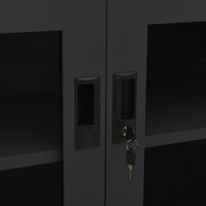 Armadio per Ufficio Antracite 90x40x70 cm in Acciaio | homemem39