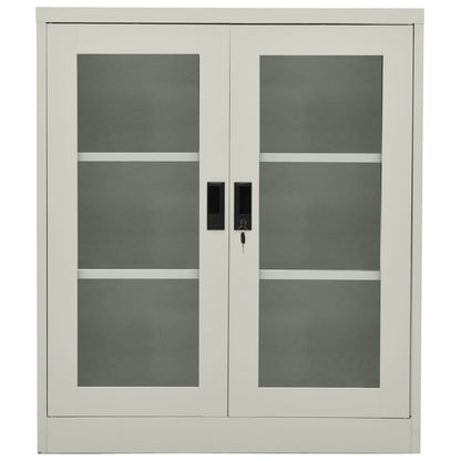 Armadio per Ufficio Grigio Chiaro 90x40x105 cm in Acciaio - homemem39