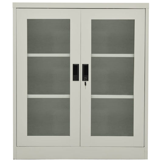 Armadio per Ufficio Grigio Chiaro 90x40x105 cm in Acciaio - homemem39