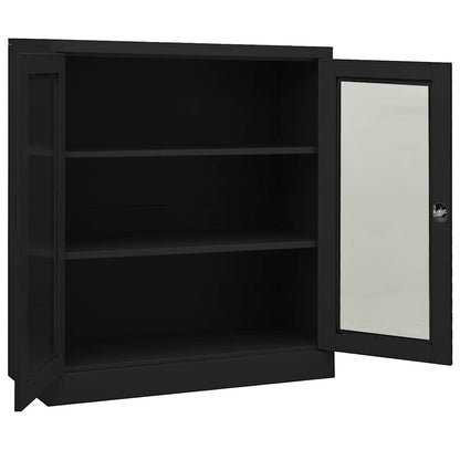Armadio per Ufficio Antracite 90x40x105 cm in Acciaio | homemem39
