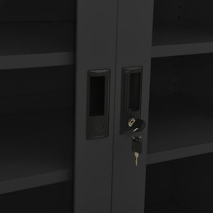 Armadio per Ufficio Antracite 90x40x105 cm in Acciaio | homemem39