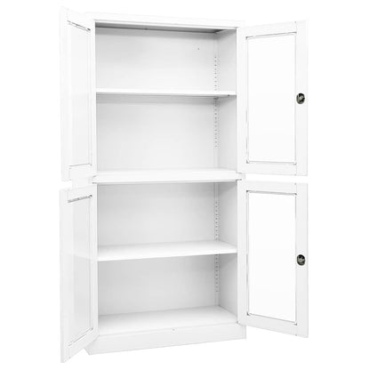 Armadio per Ufficio 90x40x180 cm Acciaio e Vetro