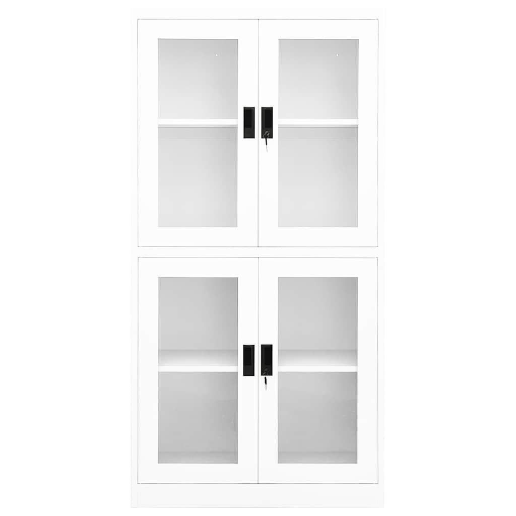 Armadio per Ufficio 90x40x180 cm Acciaio e Vetro