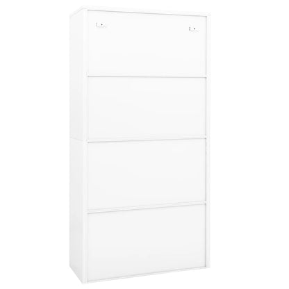 Armadio per Ufficio Bianco 90x40x180 cm in Acciaio e Vetro | homemem39