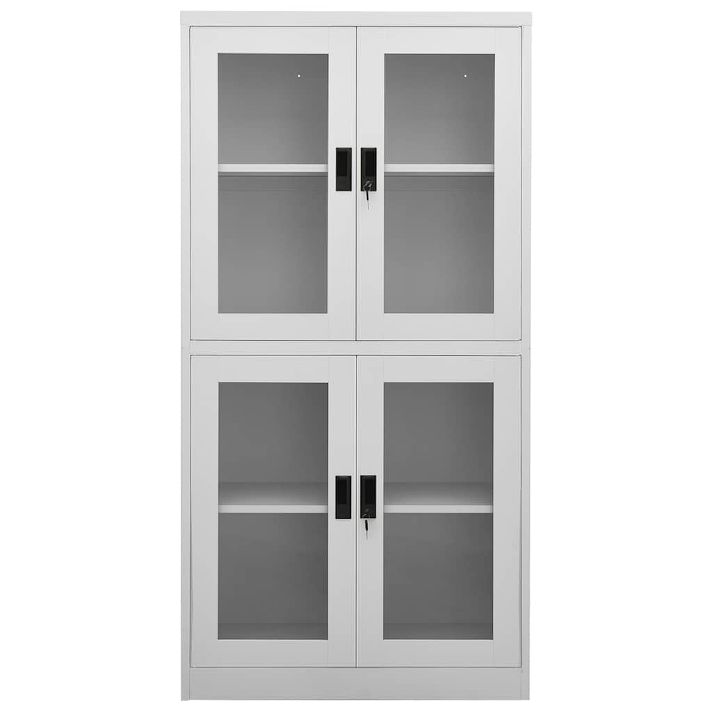 Armadio per Ufficio 90x40x180 cm Acciaio e Vetro