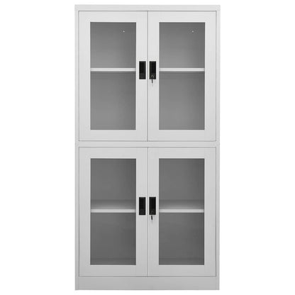 Armadio per Ufficio 90x40x180 cm Acciaio e Vetro