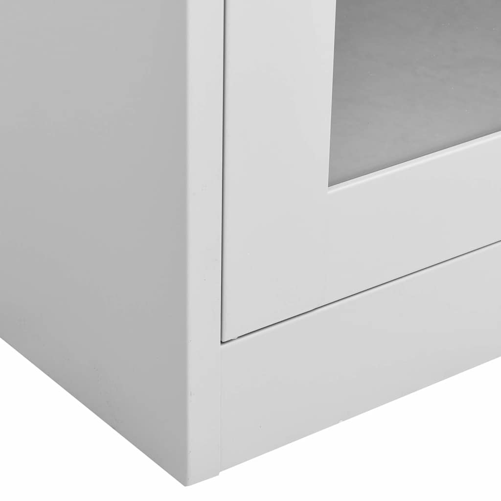 Armadio per Ufficio 90x40x180 cm Acciaio e Vetro