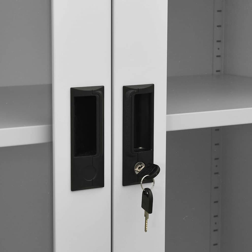 Armadio per Ufficio 90x40x180 cm Acciaio e Vetro