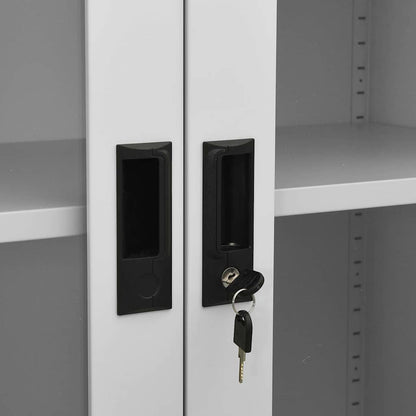 Armadio per Ufficio 90x40x180 cm Acciaio e Vetro