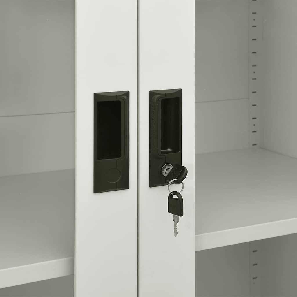 Armadio per Ufficio Grigio Chiaro 90x40x180 cm in Acciaio | homemem39