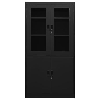 Armadio per Ufficio Nero 90x40x180 cm in Acciaio | homemem39
