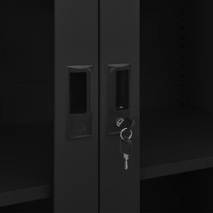 Armadio per Ufficio Nero 90x40x180 cm in Acciaio | homemem39