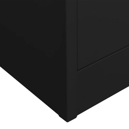 Armadio per Ufficio Nero 90x40x180 cm in Acciaio | homemem39