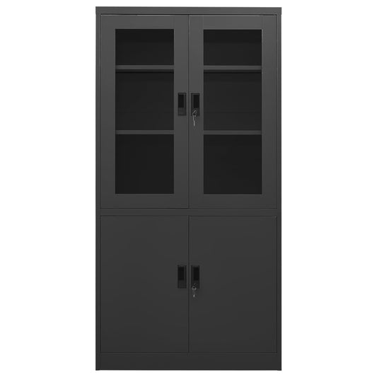 Armadio per Ufficio Antracite 90x40x180 cm in Acciaio | homemem39