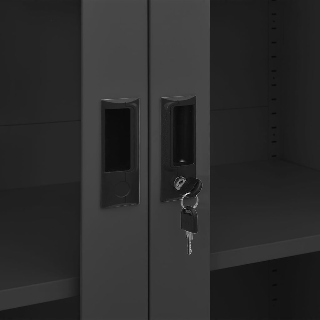 Armadio per Ufficio Antracite 90x40x180 cm in Acciaio | homemem39