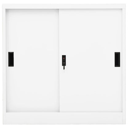 Armadio per Ufficio Anta Scorrevole Bianco 90x40x90cm Acciaio | homemem39