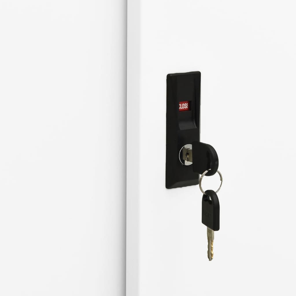 Armadio per Ufficio Anta Scorrevole Bianco 90x40x90cm Acciaio | homemem39