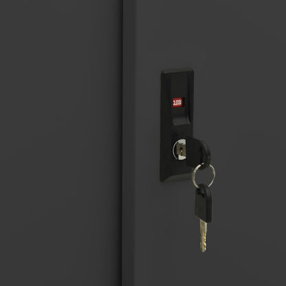 Armadio Ufficio Anta Scorrevole Antracite 90x40x90cm Acciaio - homemem39