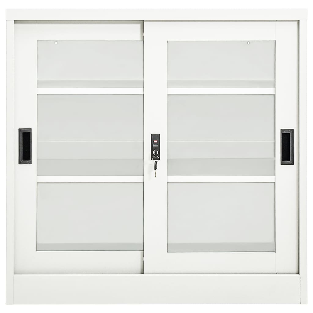 Armadio con Ante Scorrevoli Bianco 90x40x90 cm in Acciaio | homemem39