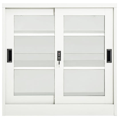 Armadio con Ante Scorrevoli Bianco 90x40x90 cm in Acciaio | homemem39