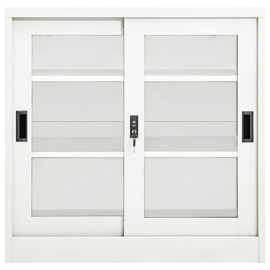 Armadio con Ante Scorrevoli Bianco 90x40x90 cm in Acciaio | homemem39