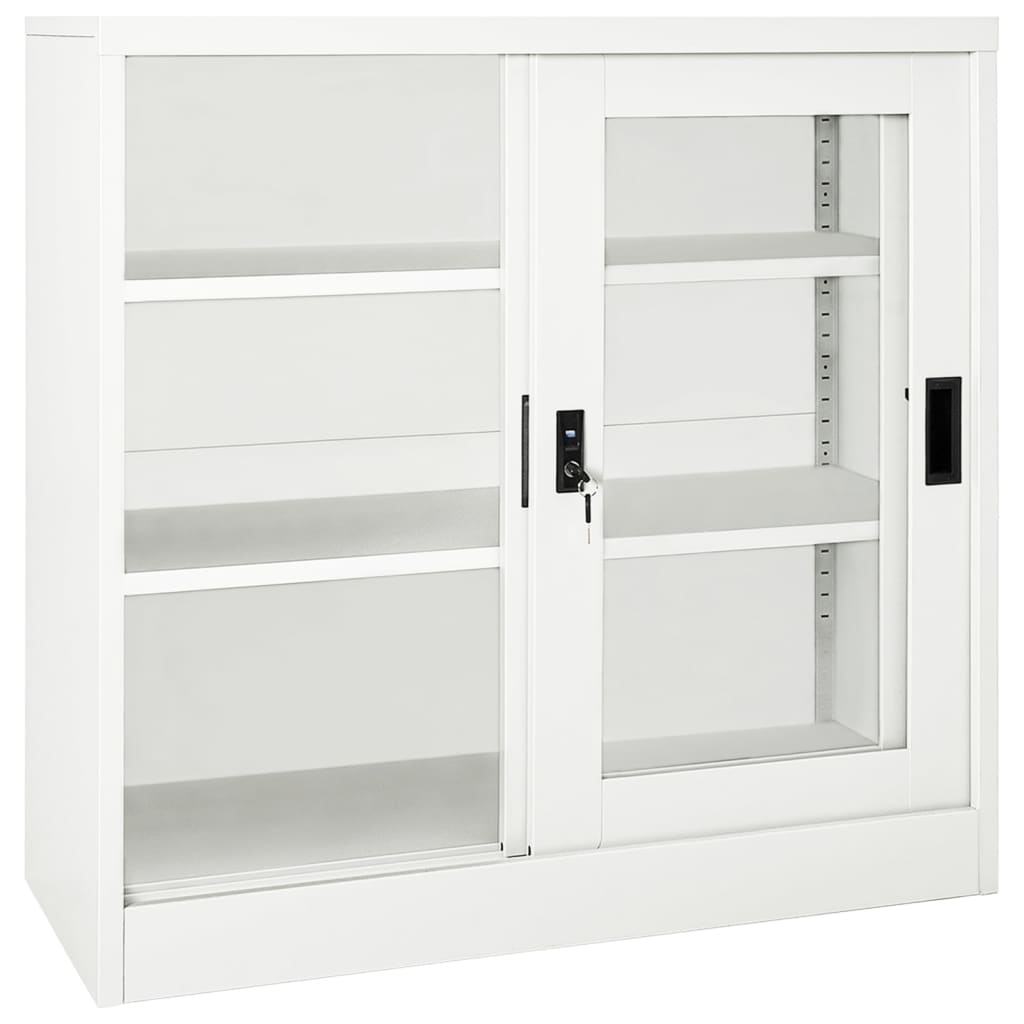 Armadio con Ante Scorrevoli Bianco 90x40x90 cm in Acciaio | homemem39