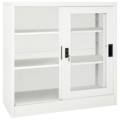 Armadio con Ante Scorrevoli Bianco 90x40x90 cm in Acciaio | homemem39