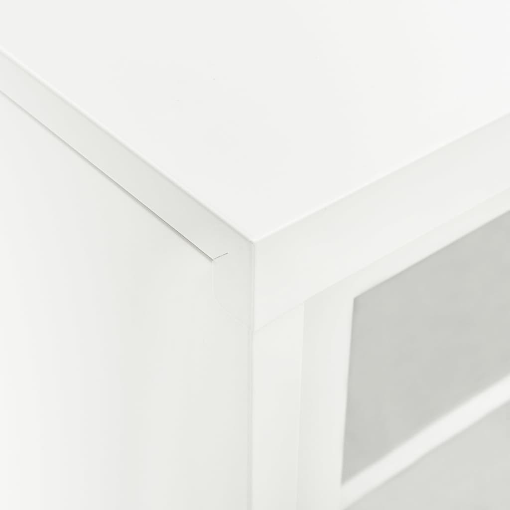 Armadio con Ante Scorrevoli Bianco 90x40x90 cm in Acciaio | homemem39