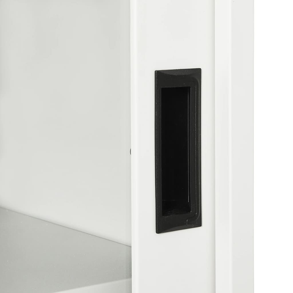 Armadio con Ante Scorrevoli Bianco 90x40x90 cm in Acciaio | homemem39