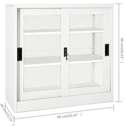 Armadio con Ante Scorrevoli Bianco 90x40x90 cm in Acciaio | homemem39