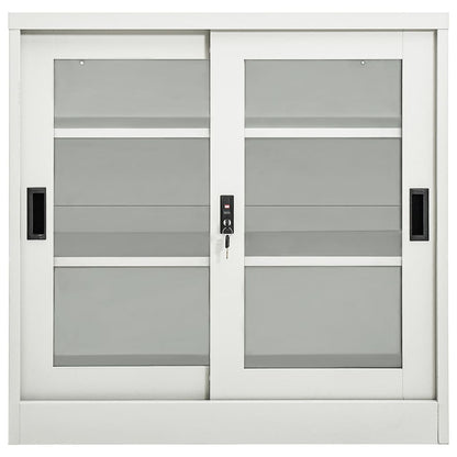 Armadio con Ante Scorrevoli Grigio Chiaro 90x40x90cm in Acciaio | homemem39