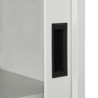Armadio con Ante Scorrevoli Grigio Chiaro 90x40x90cm in Acciaio | homemem39