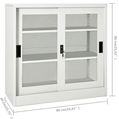 Armadio con Ante Scorrevoli Grigio Chiaro 90x40x90cm in Acciaio | homemem39