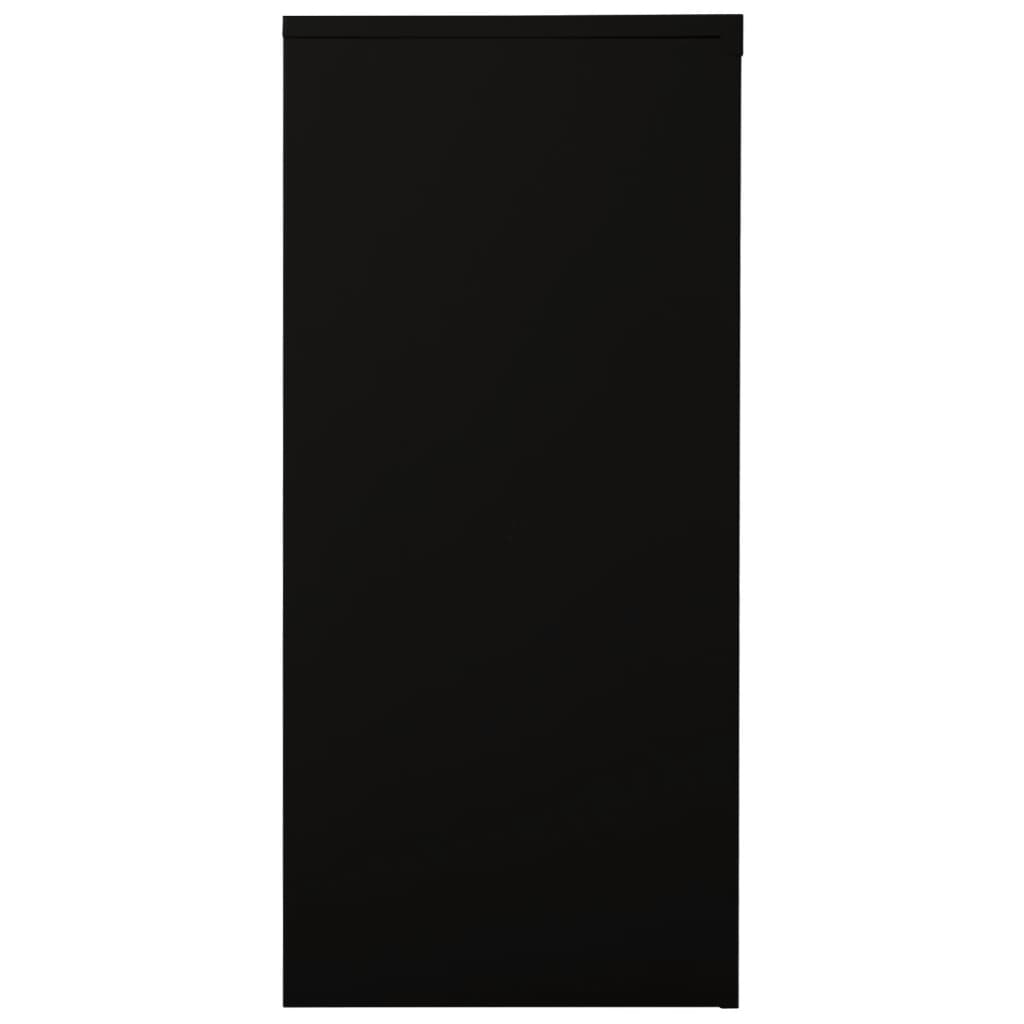 Armadio con Ante Scorrevoli Nero 90x40x90 cm in Acciaio | homemem39