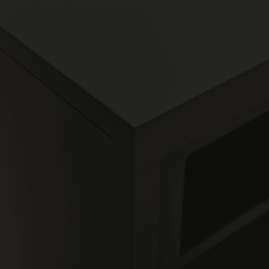 Armadio con Ante Scorrevoli Nero 90x40x90 cm in Acciaio | homemem39