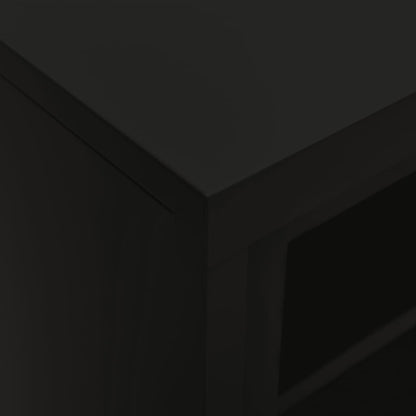 Armadio con Ante Scorrevoli Nero 90x40x90 cm in Acciaio | homemem39