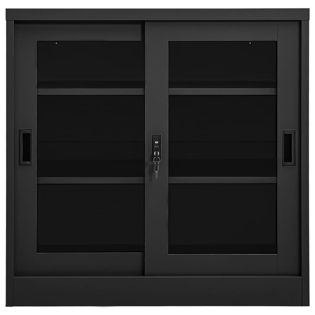 Armadio con Ante Scorrevoli Antracite 90x40x90 cm in Acciaio | homemem39