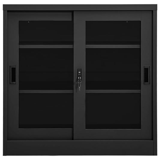 Armadio con Ante Scorrevoli Antracite 90x40x90 cm in Acciaio | homemem39
