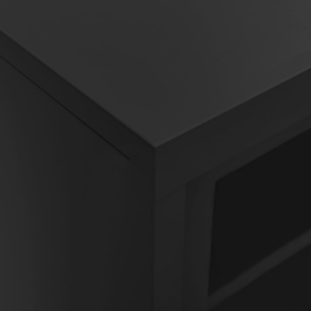 Armadio con Ante Scorrevoli Antracite 90x40x90 cm in Acciaio | homemem39